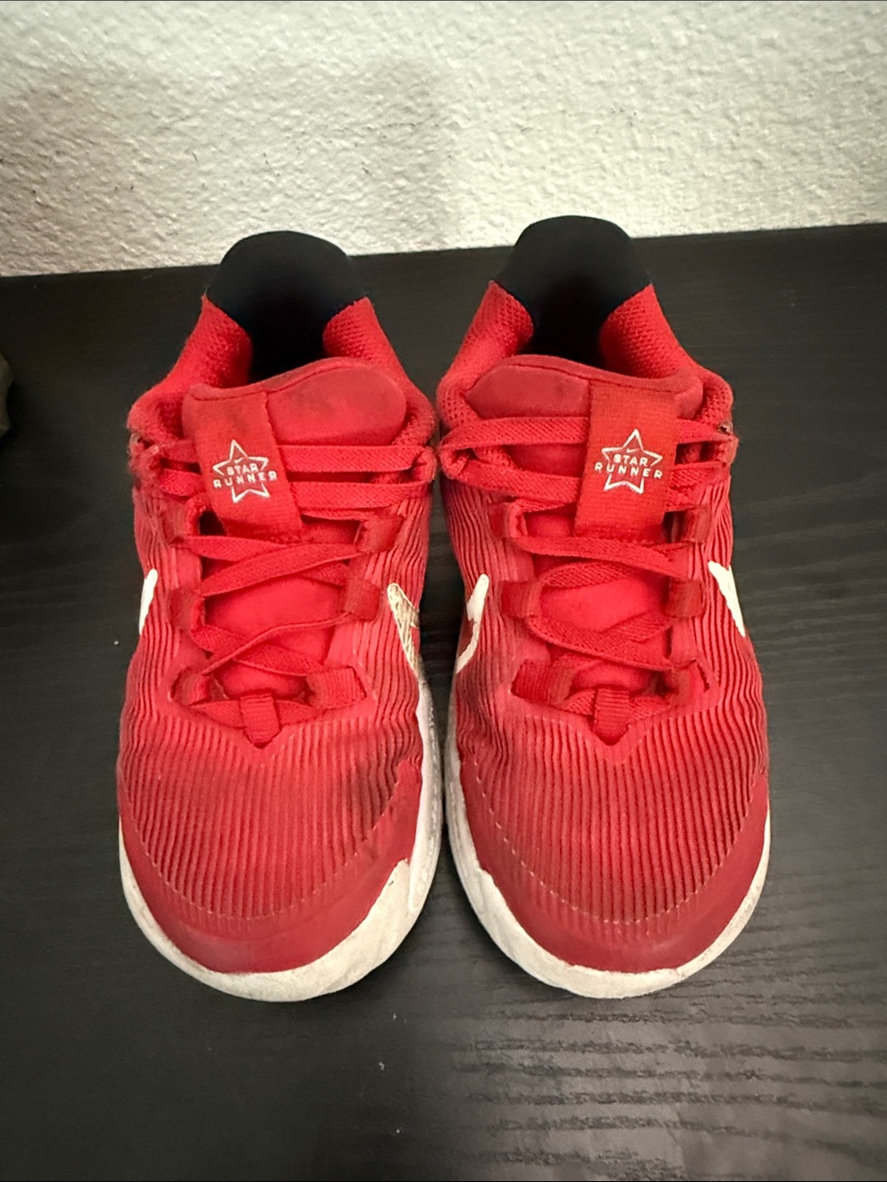 Nike Kids Red Athletic Sneakers with White Swoosh